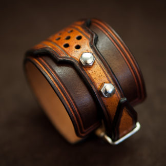 bracelet homme acier cuir moto