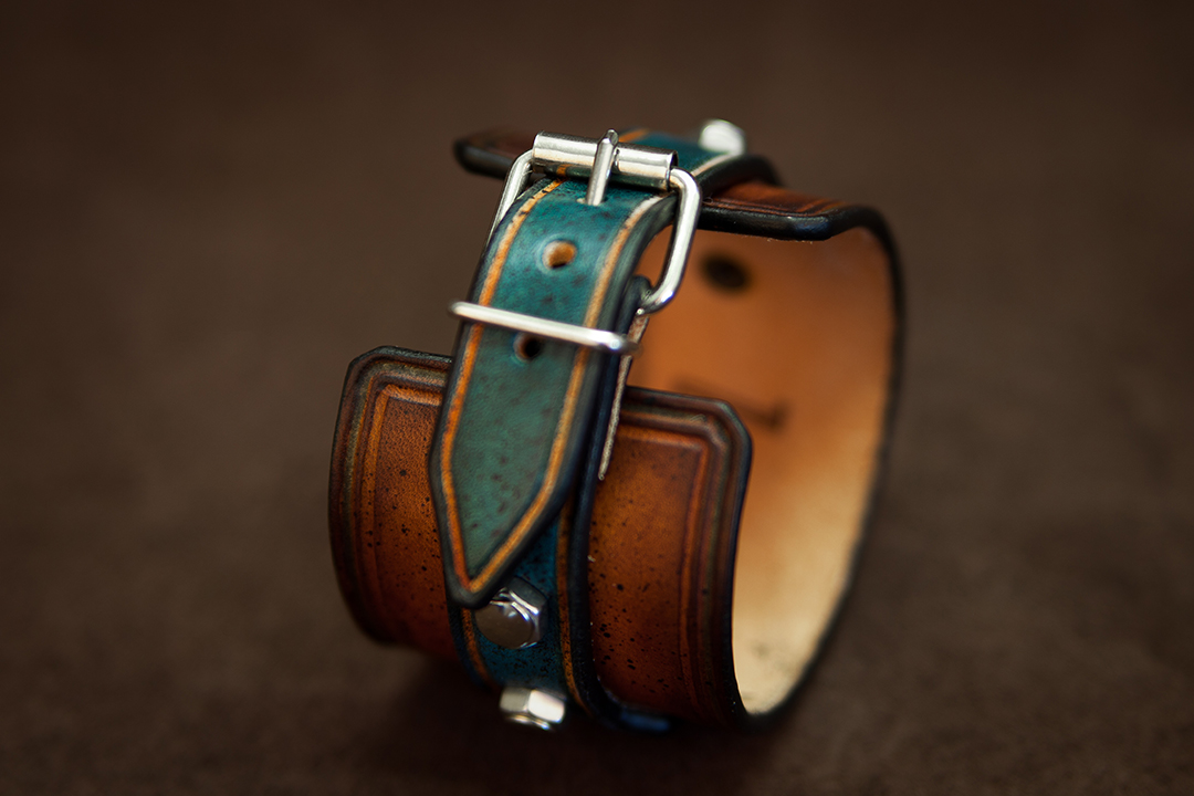 bracelet-cuir-bandit-scrambler-homme-4 bracelet en cuir serti de boulons