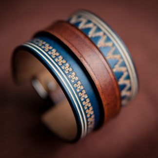 bracelet norway homme cuir bleu artisanal