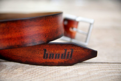 ceinture cuir sur mesure made in france logo Bandit