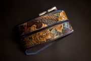 ceinture cuir motifs japonais personnalisées
