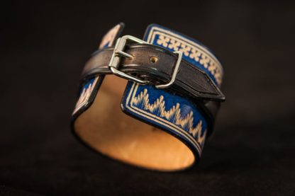 Bracelet cuir homme norway noir et bleu boucle